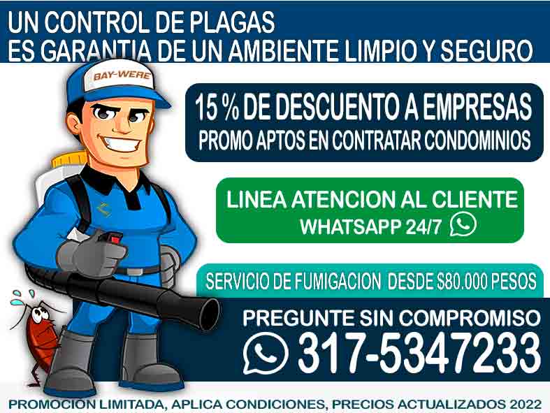 Precios de fumigación y desinfección en Armenia y Pereira — desde $120.000